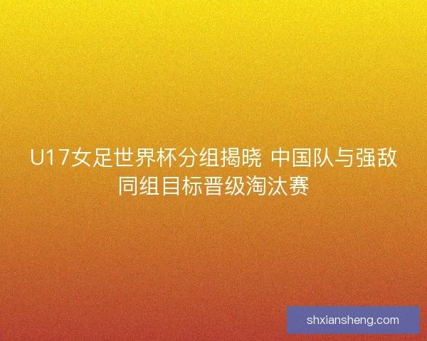 U17女足世界杯分组揭晓 中国队与强敌同组目标晋级淘汰赛 U17女足世界杯分组揭晓 中国队与强敌同组目标晋级淘汰赛