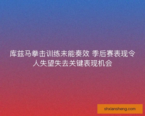 库兹马拳击训练未能奏效 季后赛表现令人失望失去关键表现机会