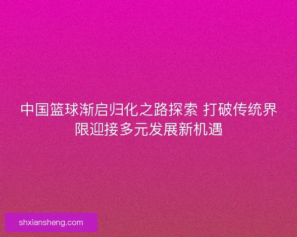 中国篮球渐启归化之路探索 打破传统界限迎接多元发展新机遇