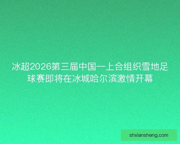 冰超2026第三届中国—上合组织雪地足球赛即将在冰城哈尔滨激情开幕