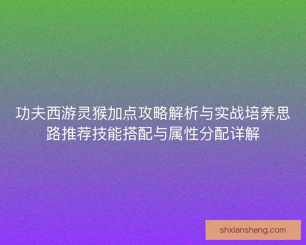 功夫西游灵猴加点攻略解析与实战培养思路推荐技能搭配与属性分配详解